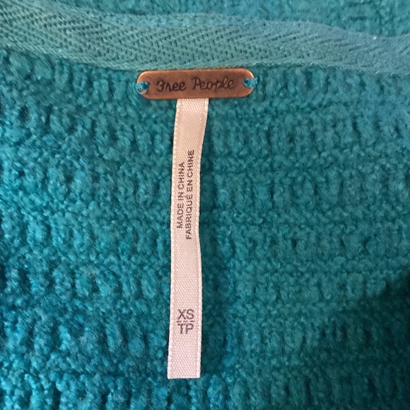 Free People Heart It Laces Long Green Oversized Sweater Tunic Dress Size XS VGC - Picture 7 of 7